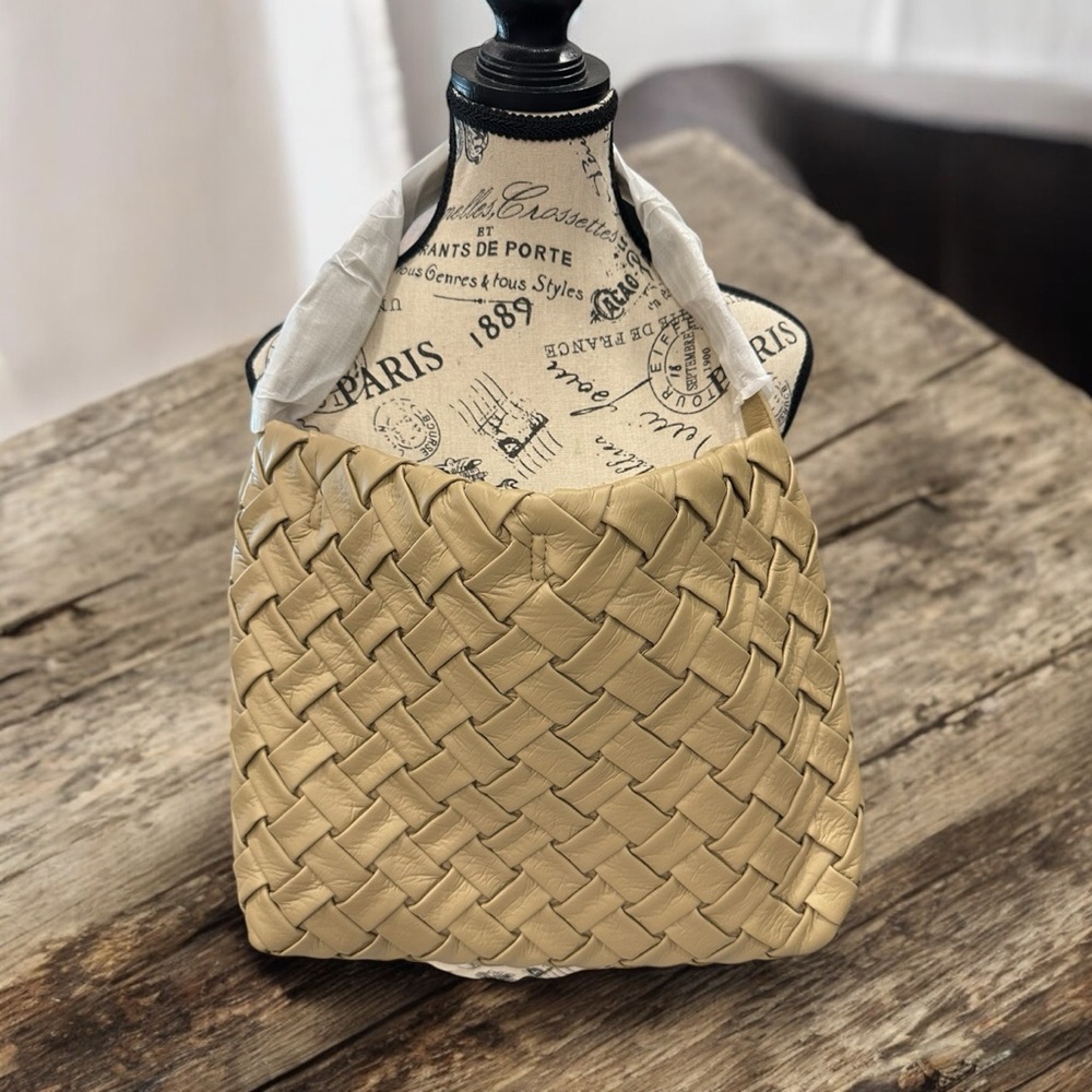 Woven Hobo Vegan Leather Tote